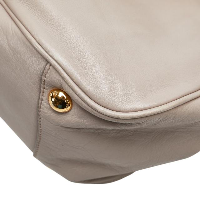 プラダ リボン ハンドバッグ ショルダーバッグ 2WAY ベージュ レザー レディース PRADA 【中古】_4
