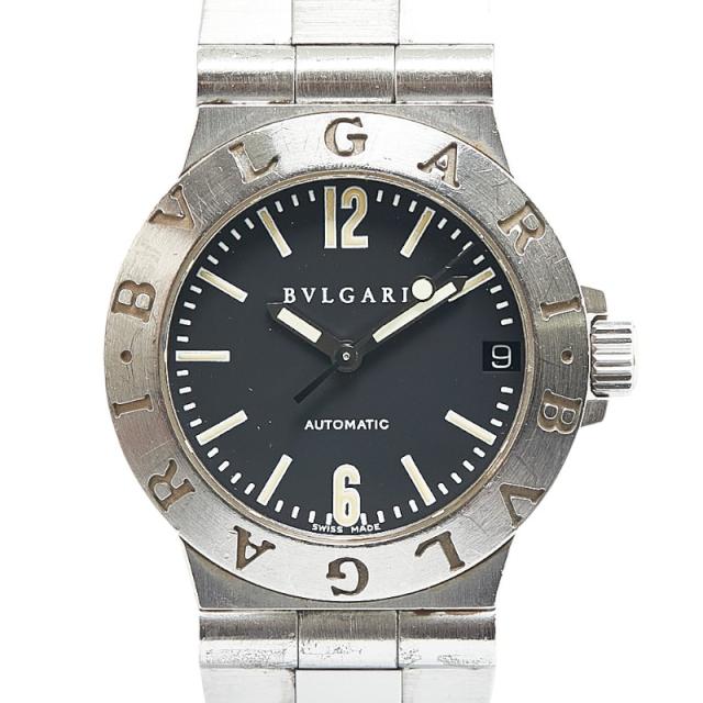 ブルガリ ディアゴノ スポーツ 腕時計 LCV29S 自動巻き ブラック文字盤 ステンレススチール レディース BVLGARI 【中古】