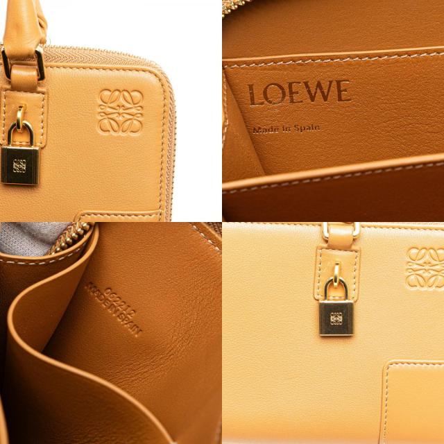 ロエベ アマソナポーチ ラウンドファスナー 長財布 ハンドバッグ ショルダーバッグ 2WAY C039U10X01 ブラウン ナパカーフ LOEWE 【中古】