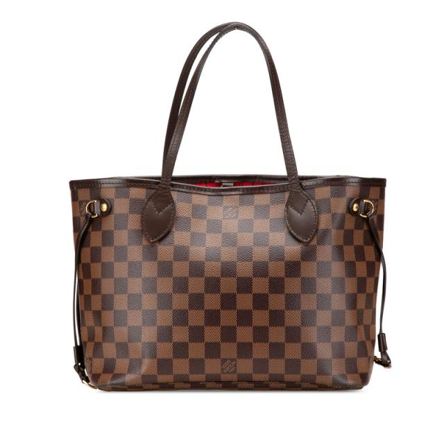 ルイ ヴィトン ダミエ ネヴァーフルPM トートバッグ ハンドバッグ N41359 エベヌ ブラウン PVC レザー LOUIS VUITTON 【中古】