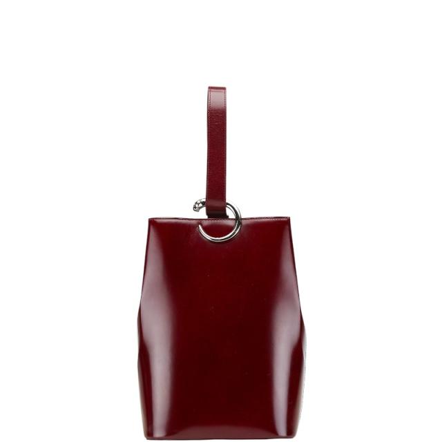 カルティエ ショルダーバッグ マルチェロ ボルドー レザー 革 送料無料 CARTIER カルティエ ショルダーバッグ マルチェロ ロゴ レザー ワイン