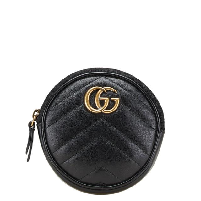 グッチ GGマーモント ハート ケース 575160 ブラック レザー レディース GUCCI 【中古】