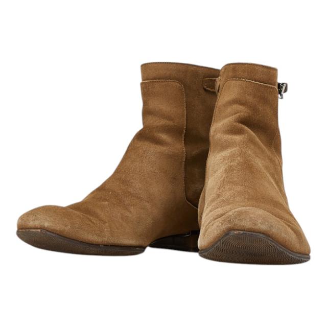 ルイ ヴィトン ストラップ バックジップ  ショートブーツ サイズ:7 ブラウン スウェード メンズ LOUIS VUITTON 【中古】