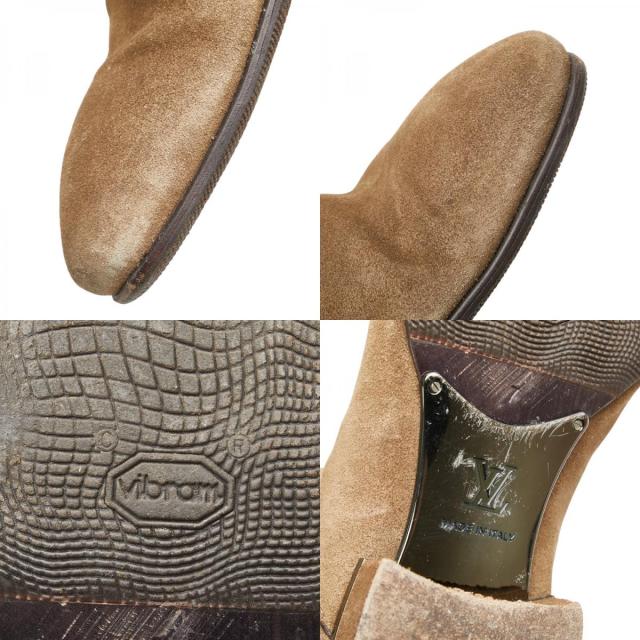 ルイ ヴィトン ストラップ バックジップ  ショートブーツ サイズ:7 ブラウン スウェード メンズ LOUIS VUITTON 【中古】 ルイ ヴィトン ストラップ バックジップ ショートブーツ サイズ:7