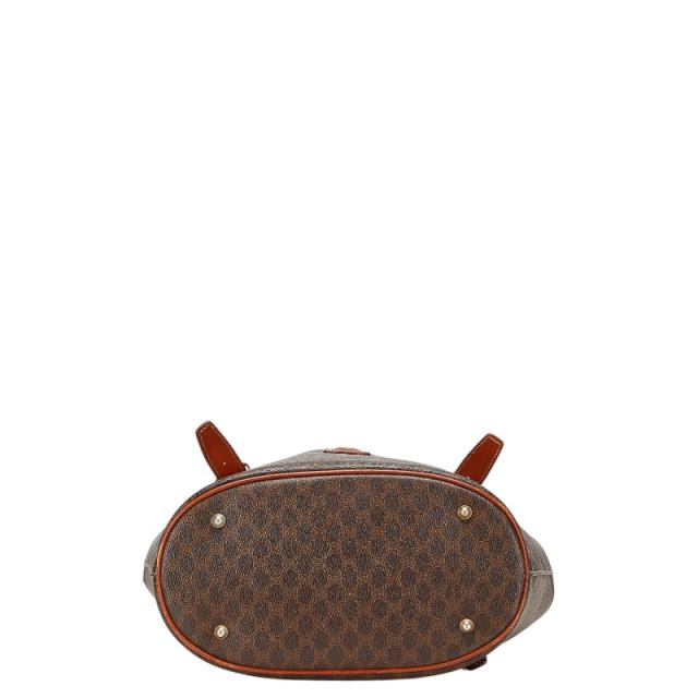 セリーヌ マカダム トートバッグ ハンドバッグ ブラウン PVC レザー