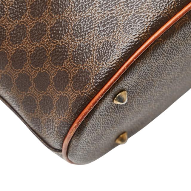 セリーヌ マカダム トートバッグ ハンドバッグ ブラウン PVC レザー