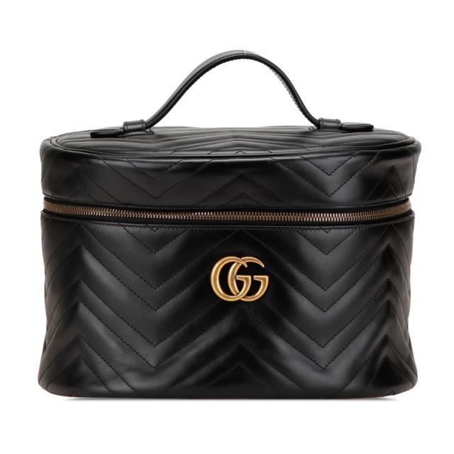 グッチ GGマーモント バニティバッグ 609340 ブラック レザー レディース GUCCI 【中古】