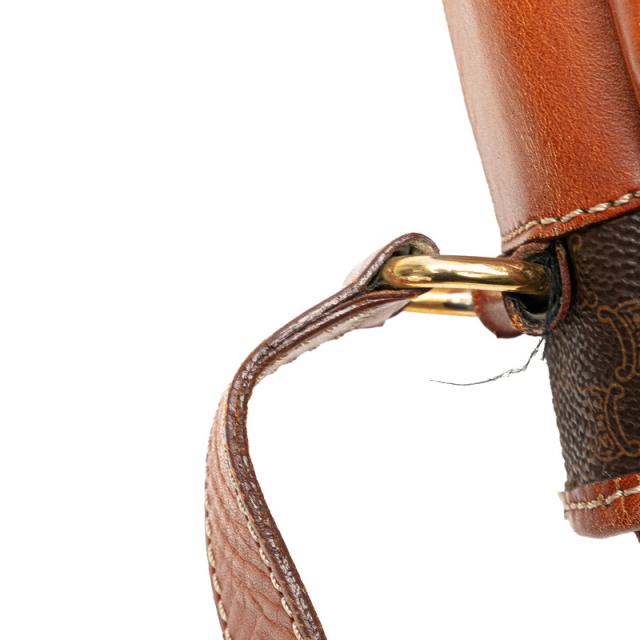 セリーヌ マカダム ハンドバッグ ショルダーバッグ ブラウン PVC レザー レディース CELINE 【中古】_3