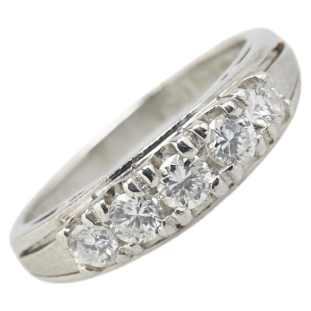 Pt900 プラチナ ダイヤ0.50ct 一文字 リング 指輪 レディース 11号 
