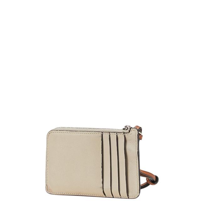 ロエベ アナグラム コインケース ベージュ レザー レディース LOEWE 【中古】_1