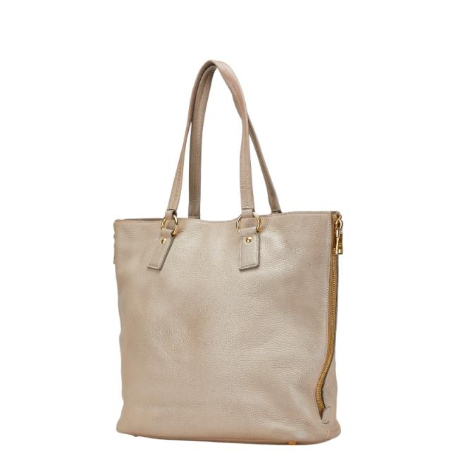 プラダ トートバッグ ベージュ グレージュ レザー レディース PRADA 