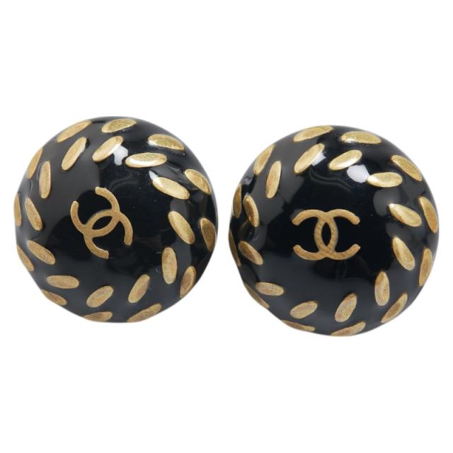 シャネル ココマーク イヤリング ブラック ゴールド プラスチック メッキ レディース CHANEL 【中古】 20,164円