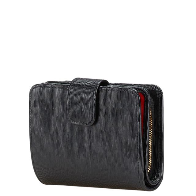 PRADA プラダ 折り財布 二つ折り財布 サフィアーノ レザー ブラック 黒