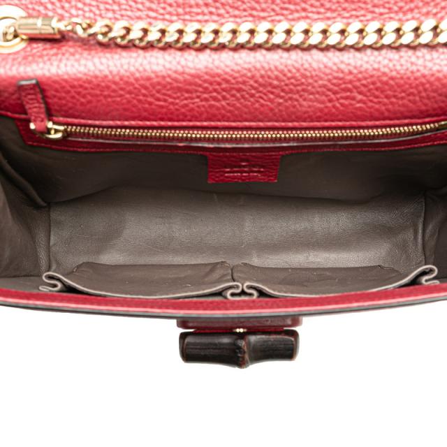 グッチ バンブー チェーン ショルダーバッグ 387611 ワインレッド