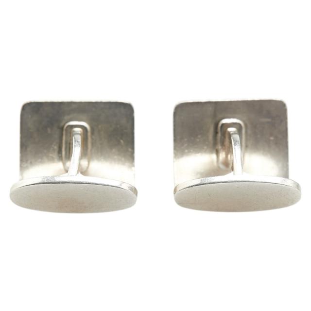 ジョージジェンセン ブロックチェック スクエア カフス シルバー SV925