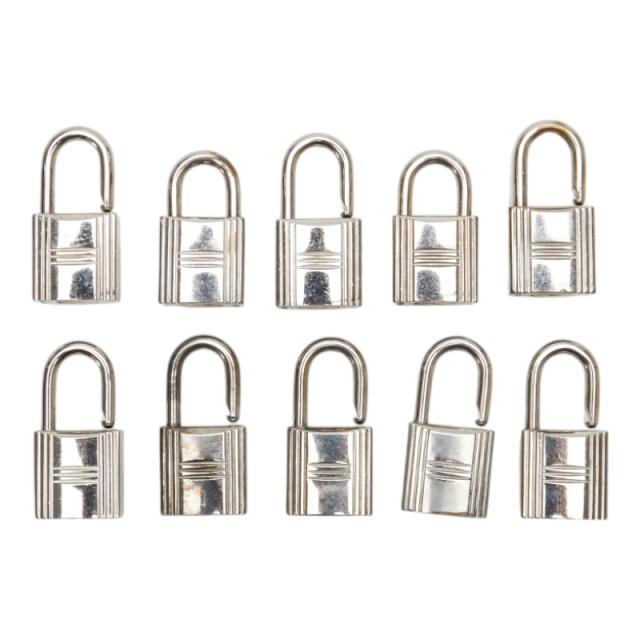 エルメス カデナ 南京錠 10個セット シルバー メタル レディース HERMES 【中古】