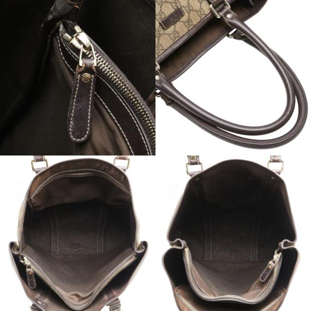 グッチ GGスプリーム トートバッグ ショルダーバッグ 223668 ベージュ ブラウン PVC レザー レディース GUCCI 【中古】_8