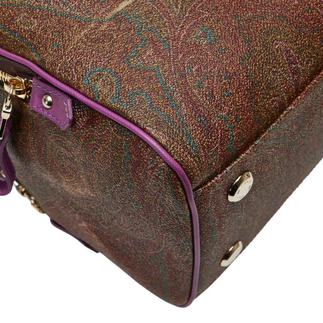エトロ ETRO ペイズリー柄 PVC レザー ハンドバッグ ピンクパープル エトロ ETRO ペイズリー柄 PVC レザー ハンドバッグ ピンクパープル