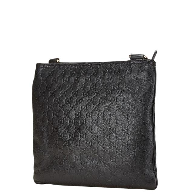 GUCCI グッチ シマ ショルダーバッグ 斜め掛け レザー ブラック