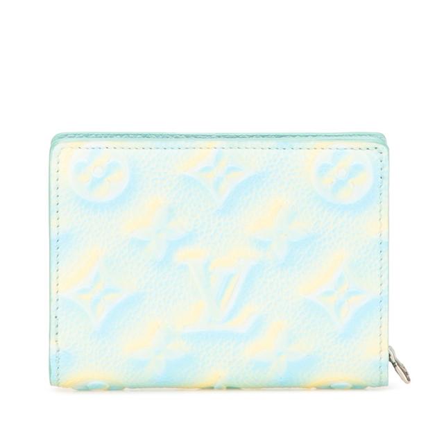 ルイ ヴィトン モノグラム ポルトフォイユ クレア 二つ折り財布 M81564 ヴェールドー ブルー イエロー レザー LOUIS VUITTON 【中古】