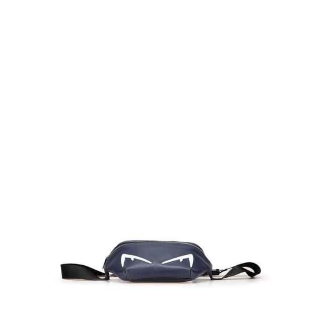 フェンディ バグズアイ ウエストバッグ ボディバッグ 7VA434 ネイビー レザー メンズ FENDI 【中古】_2