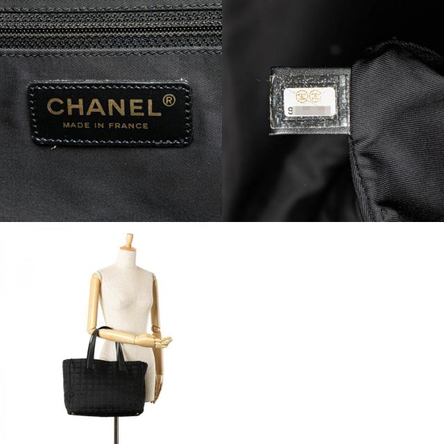 シャネル ニュートラベルラインMM ココマーク トートバッグ ショルダーバッグ ブラック ナイロン レザー レディース CHANEL 【中古】_9