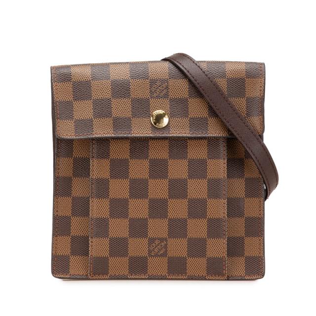 ルイ ヴィトン ダミエ  ピムリコ 斜め掛け ショルダーバッグ ポシェット N45272 ブラウン PVC レザー レディース LOUIS VUITTON 【中古】