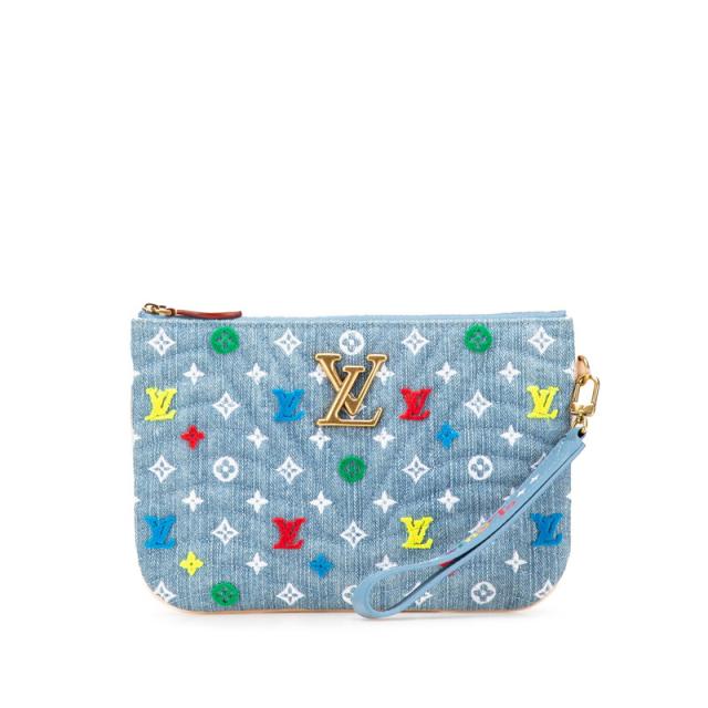 ルイ ヴィトン モノグラム ニューウェーブ ポシェット ジップ ショルダーバッグ M67538 ブルー マルチカラー LOUIS VUITTON 【中古】