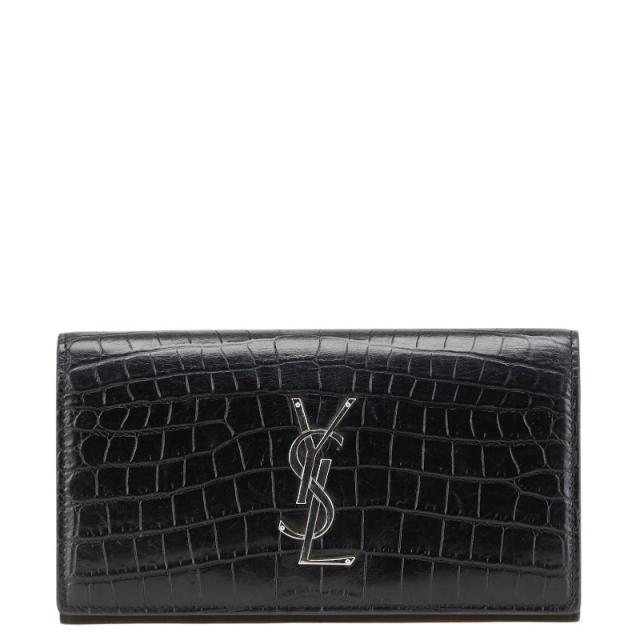 サンローラン YSL クロコ型押し 長財布 372266 ブラック レザー サンローラン YSL クロコ型押し 長財布 372266 ブラック レザー