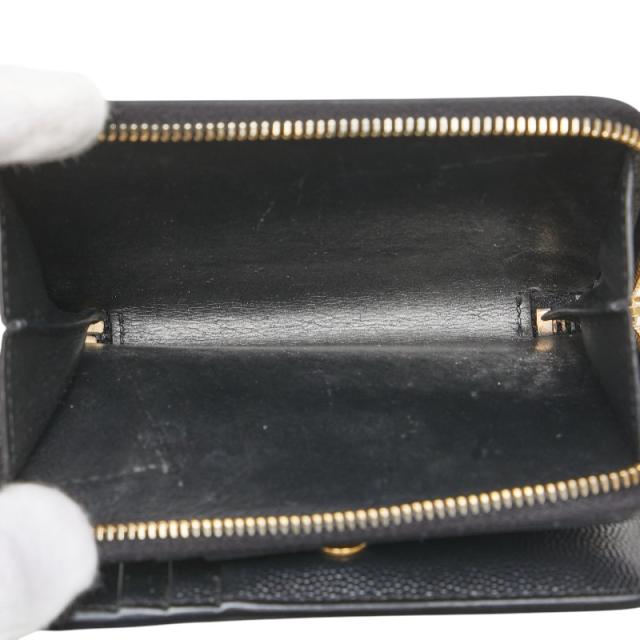 サンローラン ソディアックプリント ラウンドファスナー 二つ折り財布 562796 ブラック ホワイト レザー SAINT LAURENT 【中古】 サンローラン ソディアックプリント ラウンドファスナー 二つ折り財布