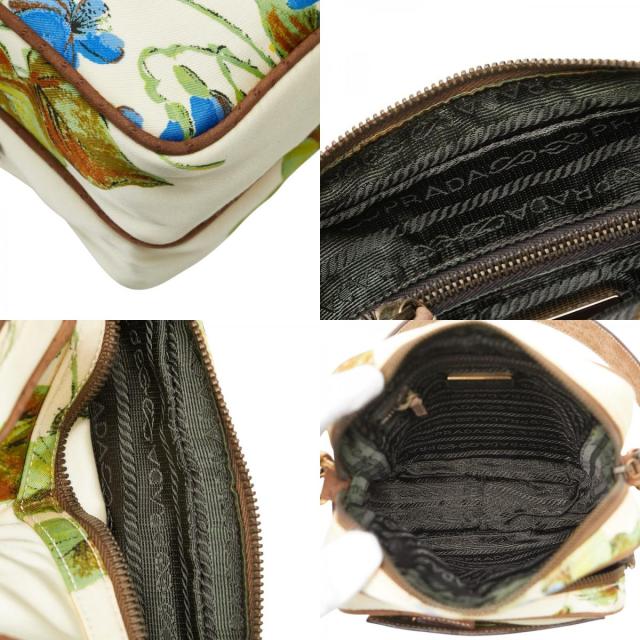 プラダ 三角ロゴプレート ボタニカル柄 ミニハンドバッグ