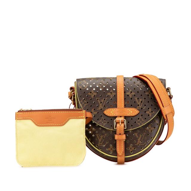 ルイ ヴィトン モノグラム ペルフォ フロール シャンティ ショルダーバッグ M94086 ブラウン イエロー PVC LOUIS VUITTON 【中古】