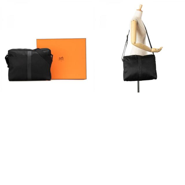 HERMES エルメス アカプルコ バサスMM ショルダーバッグ ブラック エルメス アカプルコ バサスMM 斜め掛け ショルダーバッグ
