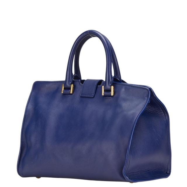 SAINT LAURENT 青 レザー ハンドバッグ