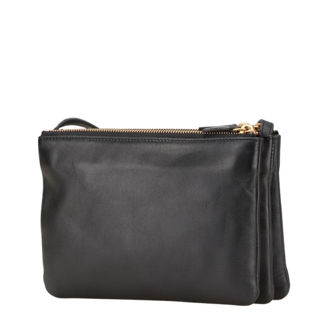 Celine ショルダートリオバッグ スモール ブラック CELINE トリオ セリーヌ トリオ スモール 斜め掛け ショルダーバッグ
