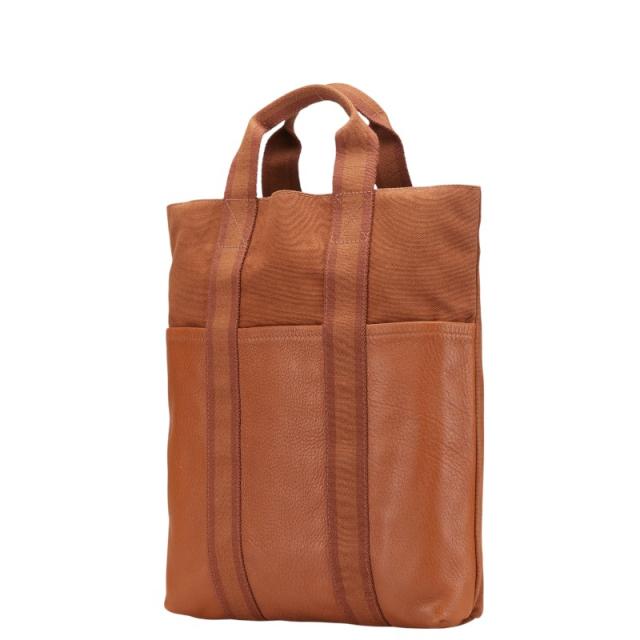 極美品 希少 エルメス フールトゥ PM ブラウン 茶 角スレなしトートバッグ エルメス フールトゥカバス トートバッグ ブラウン キャンバス