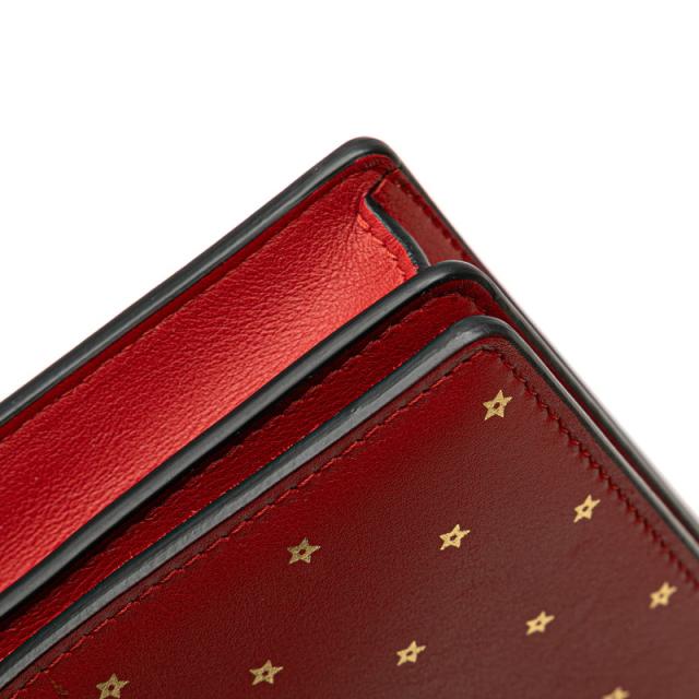 ディオール スター 星  チェーンウォレット ショルダーバッグ レッド ゴールド レザー レディース Dior 【中古】 ディオール スター 星 チェーンウォレット ショルダーバッグ レッド