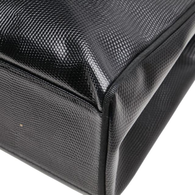 サルヴァトーレフェラガモ ヴァラリボン 型押し トートバッグ ワンショルダーバッグ AU-21/25 30 ブラック Salvatore Ferragamo 【中古】