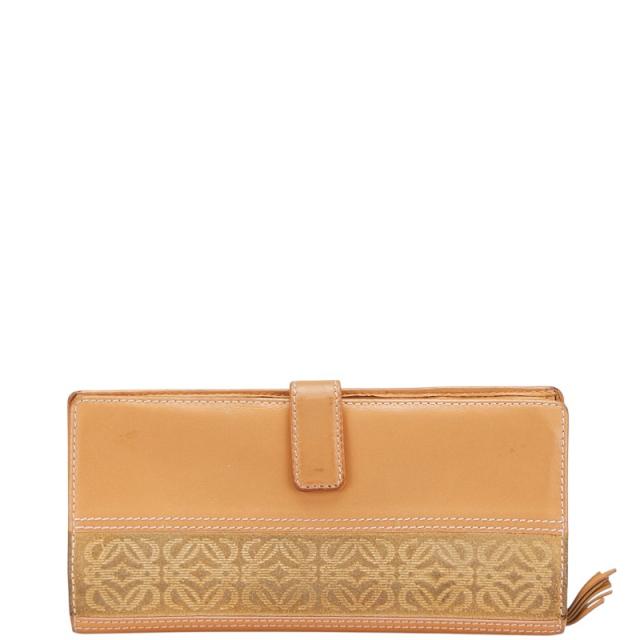 【極美品】 ロエベ 二つ折り 長財布 札入れ アナグラム レザー ブラック LOEWE ロエベ アナグラム フラップウォレット 2つ折長財布 二つ折り長