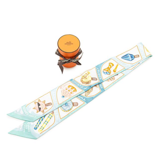 HERMES ツイリー ファニー・アイスクリーム スカーフ シルク ベージュ 2024年春夏 HERMES エルメス スカーフ ツイリー ファニーアイス