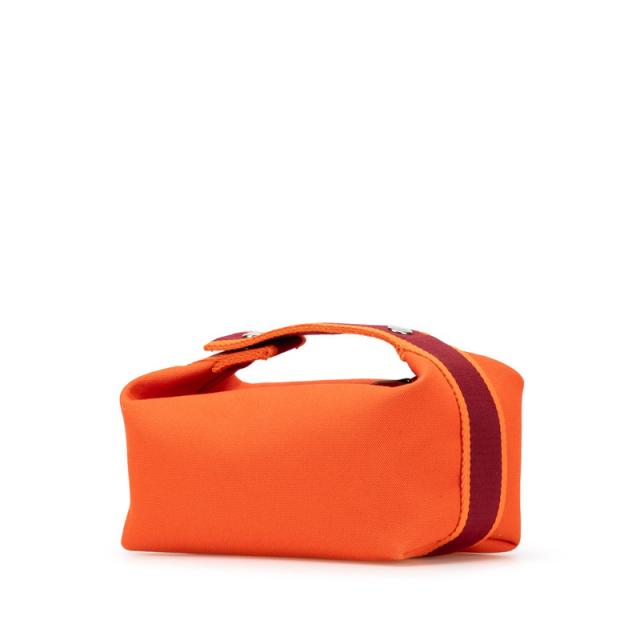 HERMES ブリットアブラックオレンジ色ＰＭ エルメス ブリッド ア ブラックPM キャンバス オレンジ シルバー