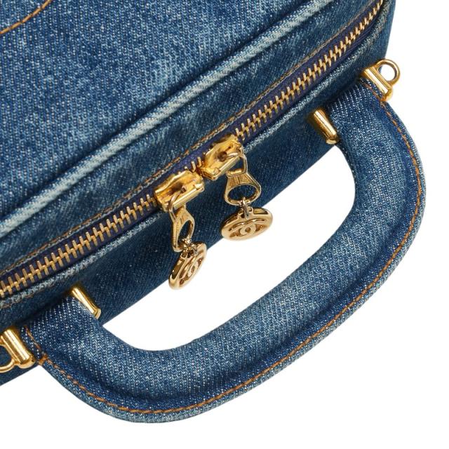 シャネル ココマーク バニティバッグ デニム ブルー シャネル CHANEL