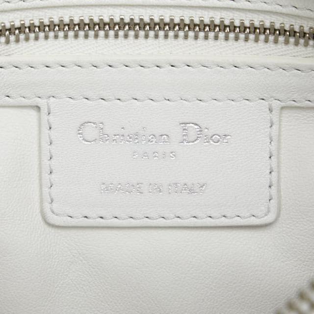 ディオール レディディオール カナ—ジュ ツイード ハンドバッグ ホワイト マルチカラー キャンバス レザー レディース Dior 【中古】_7