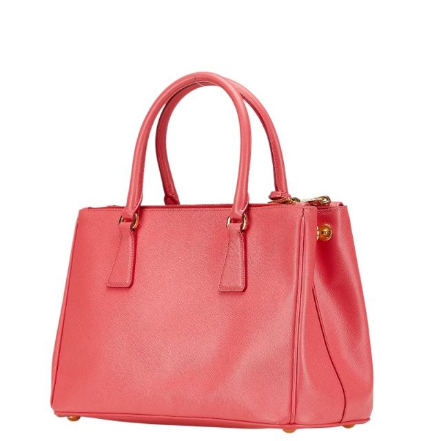 PRADA ガレリアサフィアーノ赤ハンドバッグ2wayショルダーバッグ