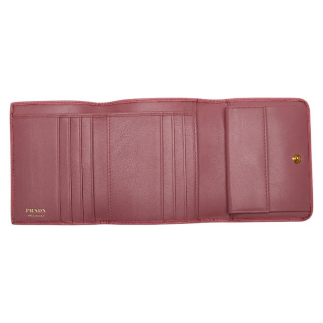 ほぼ未使用PRADA☆鑑定済☆サフィアーノ1MH021 ピンク プラダ財布 PRADA（プラダ） 【訳あり】プラダ サフィアーノレザー 財布 三つ折り