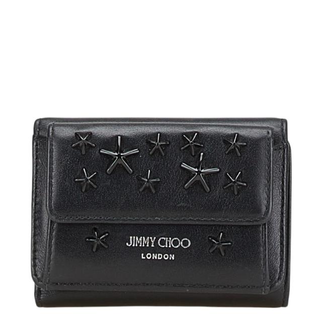 ジミーチュウ jimmy choo三つ折り財布 黒 スタースタッズ ほぼ未使用 JIMMY CHOO ジミーチュウ 財布 三つ折り Jimmy Choo NEMO ネモ