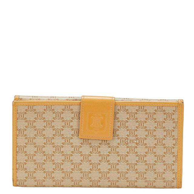 CELINE セリーヌ バイカラー 長財布 旧デザイナー ベージュ オレンジ