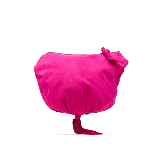 ボッテガヴェネタ タッセル 斜め掛け ショルダーバッグ ピンク スエード レディース BOTTEGAVENETA 【中古】