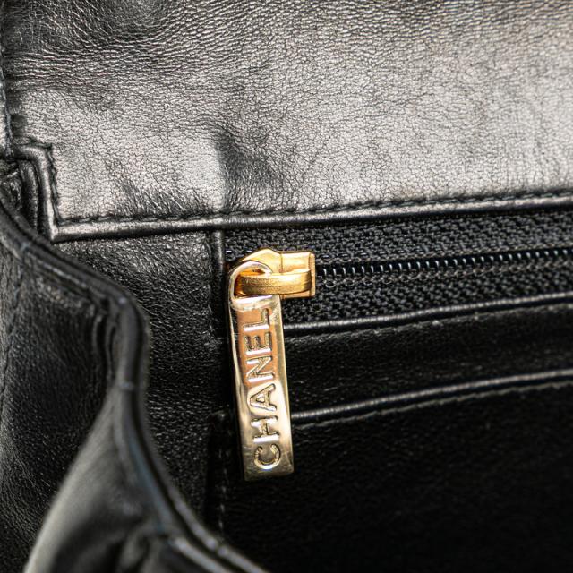 シャネル チョコバー ショルダーバッグ ブラック ラムスキン フェイクパール レディース CHANEL 【中古】_8