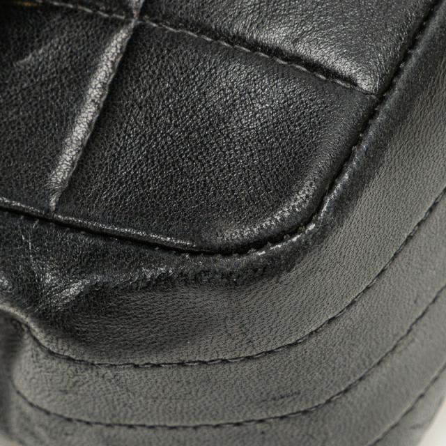 シャネル チョコバー ショルダーバッグ ブラック ラムスキン フェイクパール レディース CHANEL 【中古】_3